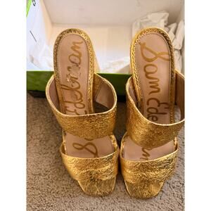 Sam Edelman Gold Mule Sandals Size 9